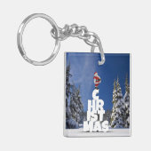 Kerstwinter landschap sleutelhanger (Voorkant Links)