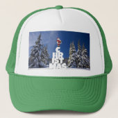 Kerstwinter landschap trucker pet (Voorkant)