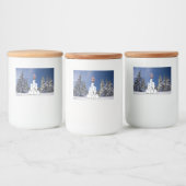 Kerstwinter landschap voedselcontainer etiket (Flessen)