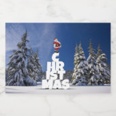 Kerstwinter landschap voedselcontainer etiket (Enkel label)