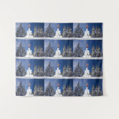 Kerstwinter landschap wandkleed (Voorkant (horizontaal))