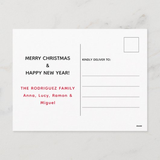 Kerstwinter Landschap Waterverf Feestdagenkaart (Achterkant)