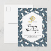 Kerstwinter Logo Pinguins Snowflakes Business Briefkaart (Voorkant / Achterkant)