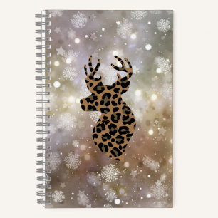 Kerstwinter Luipaard Herten spiraal Notitieboek