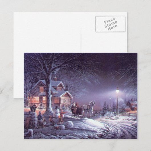 Kerstwinter magie feestdagenkaart (Voorkant / Achterkant)