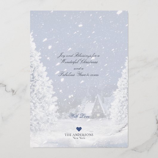 Kerstwinter, Magische, Ruwe Collies en Lambs - Folie Feestdagenkaart (Achterkant)