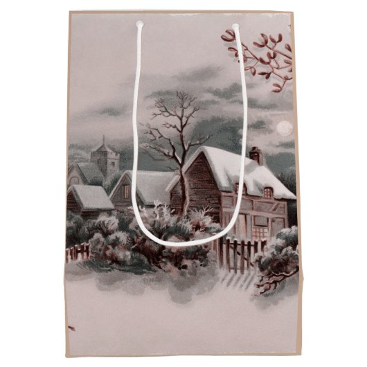 kerstwinter medium cadeauzakje (Achterkant)