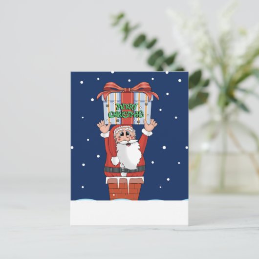 Kerstwinter met Kerstmis Briefkaart (Staand voorkant)