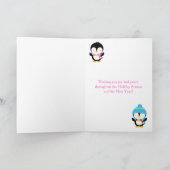 Kerstwinter met pinguïns kerst kaart (Binnen)
