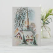  kerstwinter met Retro Feestdagenkaart (Staand voorkant)