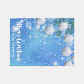 Kerstwinter met zilveren ornamenten en sterren fleece deken (Voorkant (Horizontaal))