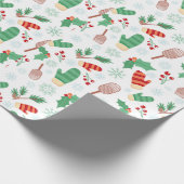 Kerstwinter Mittens en Holly Cadeaupapier (Hoek)