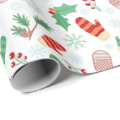Kerstwinter Mittens en Holly Cadeaupapier (Rol Hoek)