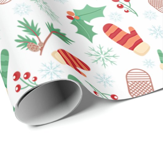 Kerstwinter Mittens en Holly Cadeaupapier (Rol Hoek)