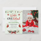 Kerstwinter Nederland Eerste Verjaardag Foto Kaart (Voorkant)