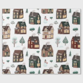 Kerstwinter Nieghbour-klinieken Cadeaupapier (Vlak)