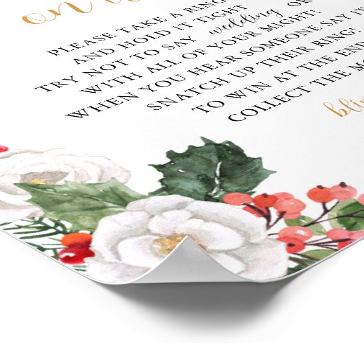 Kerstwinter niet zeggen bruid Vrijgezellenfeest Poster (Hoek)