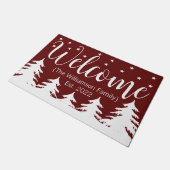 Kerstwinter Night Forest & Stars Welkom Deurmat (Schuin)