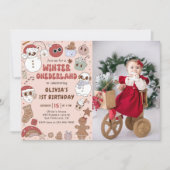 Kerstwinter Onederland 1e Verjaardag Foto Kaart (Voorkant)