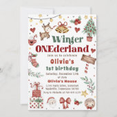 Kerstwinter Onederland 1e verjaardag Kaart (Voorkant)