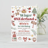 Kerstwinter Onederland 1e verjaardag Kaart (Staand voorkant)