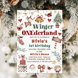 Kerstwinter Onederland 1e verjaardag Kaart