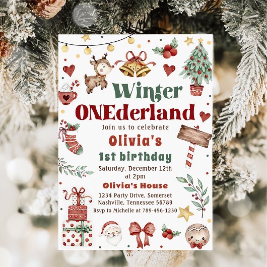 Kerstwinter Onederland 1e verjaardag Kaart