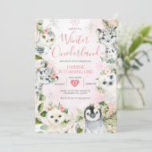 Kerstwinter ONEderland Arctic Animals Floral Kaart (Staand voorkant)