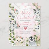 Kerstwinter ONEderland Arctic Animals Floral Kaart (Voorkant / Achterkant)