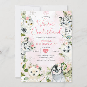 Kerstwinter ONEderland Arctic Animals Floral Kaart