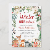 Kerstwinter Onederland Verjaardag uitnodiging (Voorkant)