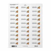 Kerstwinter Oranje Bouquet Etiket (Full Sheet)