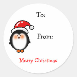 Kerstwinter pinguïn cadeau labels