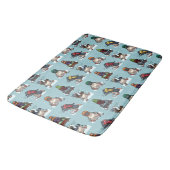 Kerstwinter Pinguïn Sneeuwbal Gevecht Cartoon Badmat (Gekanteld)