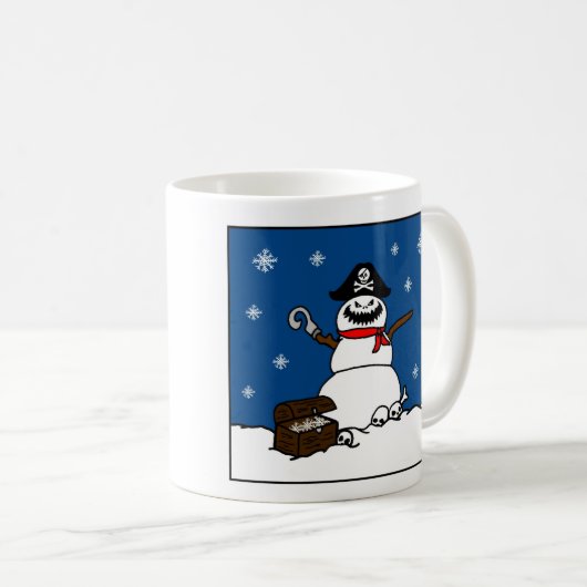 Kerstwinter Pirate Snowman Koffiemok (Voorkant rechts)
