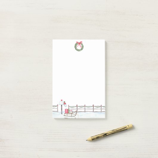 Kerstwinter Post-it® Notes (Op bureau)