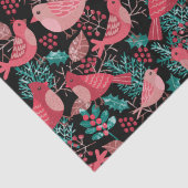 Kerstwinter Red Bird Berries Holiday Tissuepapier (Detail)
