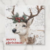 Kerstwinter rendieren bedankjes labels (Voorkant)