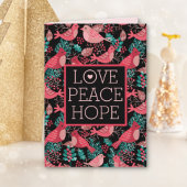 Kerstwinter Rode Vogel Berries Vredesfeestdag Feestdagen Kaart