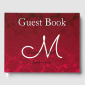 Kerstwinter Rood bruiloft Afnamemonogram Gastenboek (Voorkant)