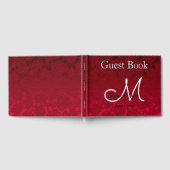 Kerstwinter Rood bruiloft Afnamemonogram Gastenboek (Volledig)