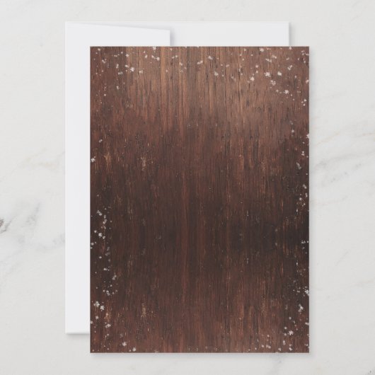Kerstwinter Rustic Pine Drop Wood Weddenschap Kaart (Achterkant)