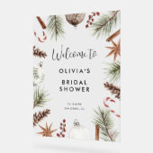 Kerstwinter rustiek Vrijgezellenfeest Welkom Acryl Bord (Hoek)