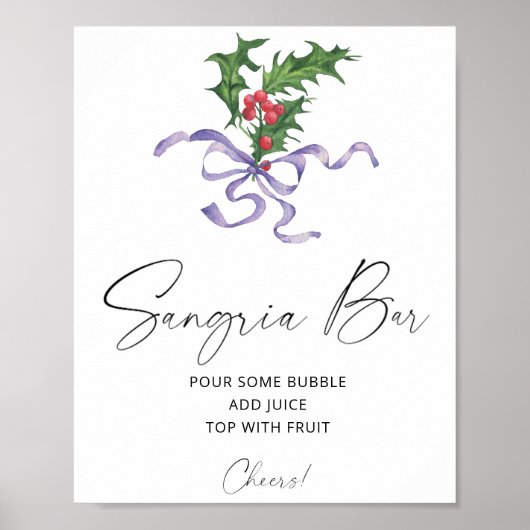 Kerstwinter sangria bar poster (Voorkant)