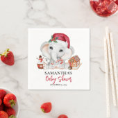 Kerstwinter Santa Baby Elephant Shower Servet (Insitu)