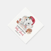 Kerstwinter Santa Baby Elephant Shower Servet (Hoek)