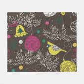 Kerstwinter: seizoensgebonden patroon. fleece deken (Voorkant (Horizontaal))