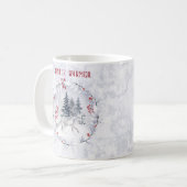 Kerstwinter sneeuw Arctic Fox Naam Koffiemok (Voorkant links)
