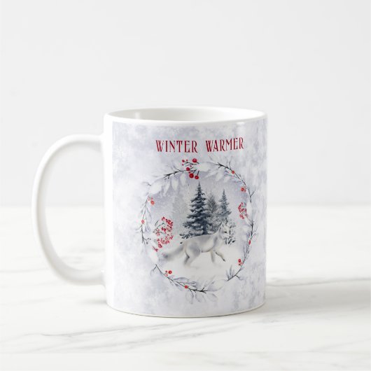Kerstwinter sneeuw Arctic Fox Naam Koffiemok (Links)