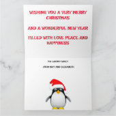 Kerstwinter Sneeuw & Bomen & Familie van Pinguïns Kaart (Binnen)